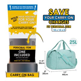 Narwey 18" Carry on Bag with Laptop Compartment 14 Inch Travel Duffel Bag for Spirit Airlines Personal Item Bag Overnight Weekender Bag with Wet Pocket for Women and Men (Mint Green)