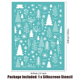 Christmas Theme Sentiments Patterns Silkscreen Stencil,Reusable Self-Adhesive Silk Screen Printing, for Decor/Printing on Wood/Fabric/Wall/Cup/Plate/Glass/Paper, Home Christmas Decorations(8.5x11inch)