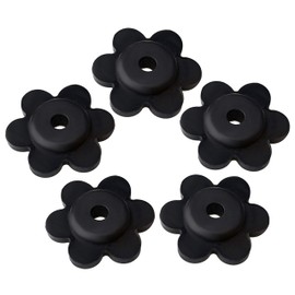 Garden Flag Stoppers, Rubber Garden Flags Pole Holder for Garden Flag Stand Small Black Flower Shape Yard Stoppers Indoor and Outdoor Use (5-Pack)