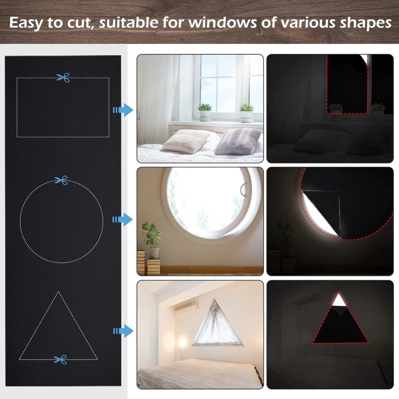 Unbranded Home Use Blackout Curtains Thermal Insulated Window Shades Black