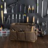 15.5-Inch Foldable Open Top Waxed Canvas Tool Bag, Multi-Purpose Wrench