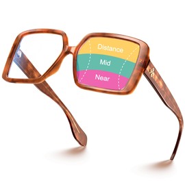 VISOONE Oversized Progressive Multifocal Anti-Fog Reading Glasses with Blue Light Blocking Fashion Readers Women Harvard