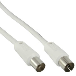 Antenna cable, InLine®, 2x shielded, >75dB, white, 2m