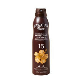 Hawaiian Tropic Protective Tanning Sunscreen SPF 15 Dry Oil Spray, 6oz | Sun Tanning Oil for Outdoor Sun, Suntan Oil, Tanning Spray with SPF, Hawaiian Tropic Oil SPF 15 Sunscreen Spray, 6oz