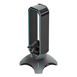LC-Power LC-HUB Head Bungee Headset Holder | Mouse Bungee | 2 x USB Ports | RGB Lighting | Plug 'n'Play
