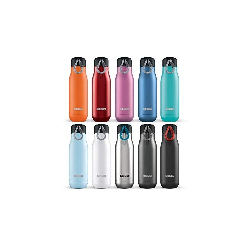 Zoku 350 ml Drinking Bottle, Stainless Steel, White, 6.7 x