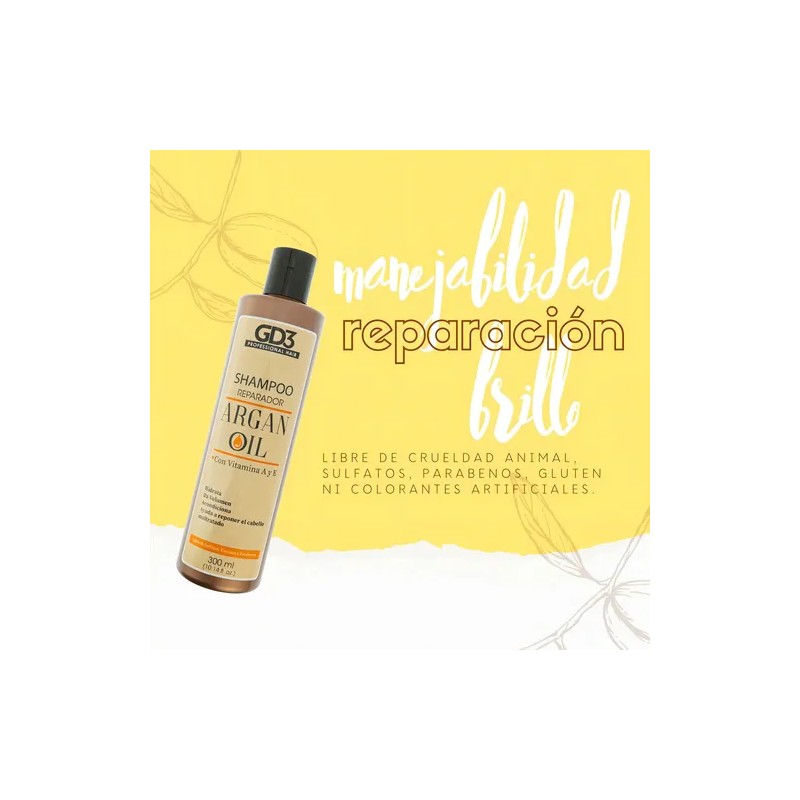 Shampoo Profesional Gd3 Reparador Con Aceite De Argán Vitam