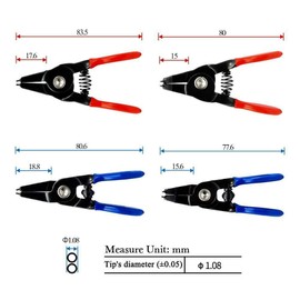 MACHSWON Snap Ring Pliers Set, Internal Straight Circlip Plier + Internal 45° Bent Circlip Plier + External Straight Circlip Plier + External 45° Bent Circlip Plier for Circlips Assembly, 4 Pieces