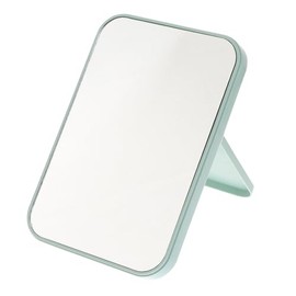 PACKOVE Foldable Portable Cosmetic Mirror for Women Simple Square Desktop Makeup Mirror in Light Green Compact High Definition Vanity for Travel Office and Home Use