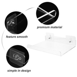 HOMSFOU Acrylic Floating Shelves, Wall Mounted Hanging Shelves, Wall Shelf Bookcase, Invisible Spice Rack for Bathroom, Kitchen, Living Room, Bedroom, 20 x 15 cm