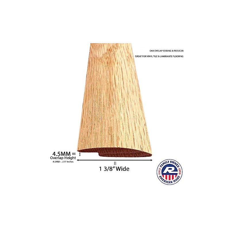 3 FT Oak Overlap Edging – Unfinished 1 3/8" Wide