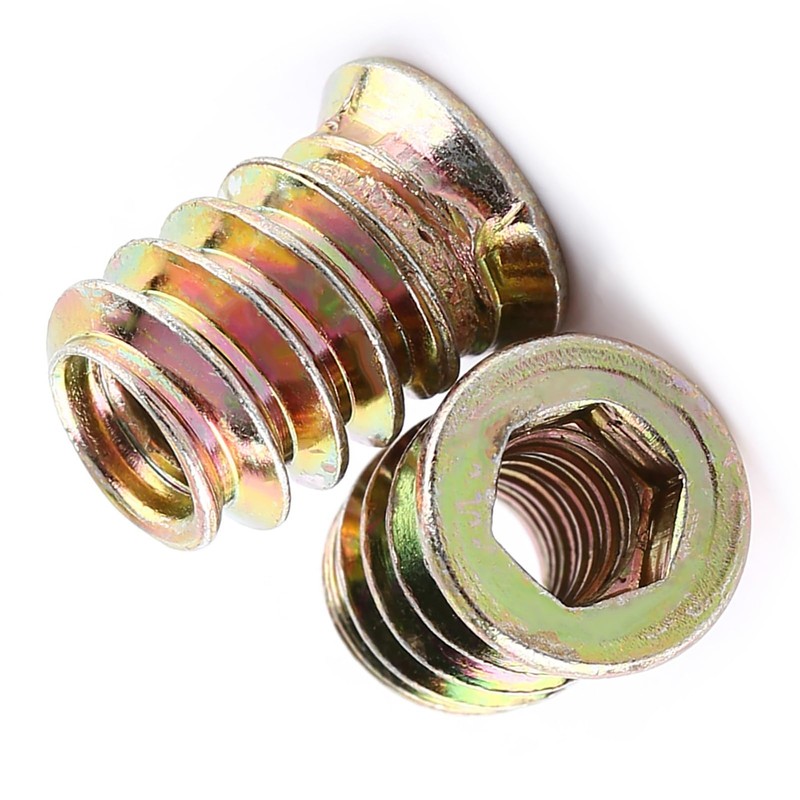 Haosie Threaded Inserts, 20PCS M6*15mm Zinc Plated Carbon Steel Hex
