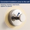 RiseDirectly 3 Pcs Chrome Stainless Steel Suction Cup Hooks Silver
