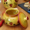 Made In Portugal Pottery Garlic Pot Strawberry Pattern Hand Painted