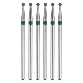 HARFINGTON 6pcs 100-120 Grits Diamond Grinding Bit 2mm Ball Head 2.35mm Shank 2mm Length Stone Sanding Drill Bits Rotary Tool for Ceramic Glass Nails Grinding Polishing