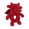 Apricot Lamb Baby Lovey Red Dragon Fluffy Rattle Toy, Plush