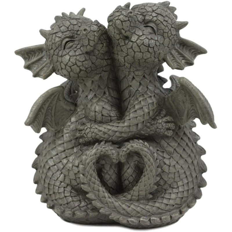Ebros Romantic Valentines Baby Garden Dragons Cuddling Tight Statue 5.25"