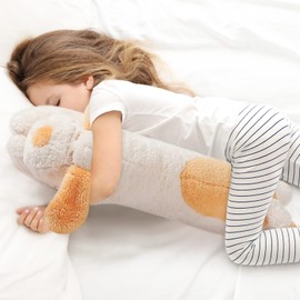 23.6 Inch Large Stuffed Dog Plush Animal Toy Soft Shiba Inu Plush Pillow Kawaii Hugging Body Stuffed Animals Puppy Sleeping Body Pillow Christmas Birthday Gifts for Kids Girlfriend (Beige, 23.6 Inch)