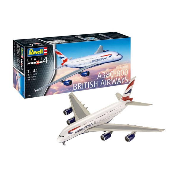 Revell 03922 Airbus A380-800 "British Airways" 1:144 Scale Unbuilt/Unpainted Plastic Model Kit