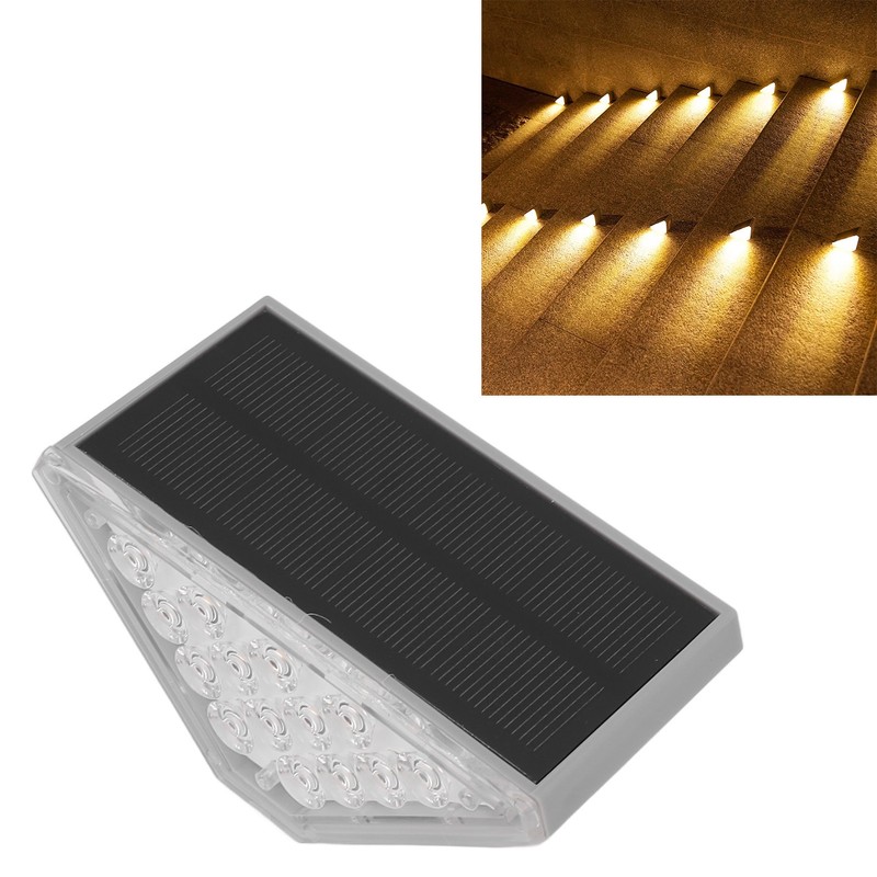 2 Set Solar Step Lights Triangle Solar Stair Light IP68