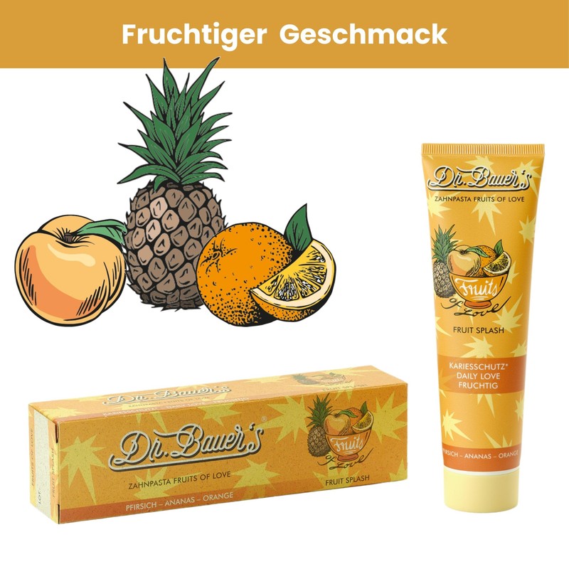 Dr. Bauer's Fruits of Love Fruit Splash Toothpaste, Toothpaste in