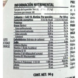 Colágeno CoQ-10 180 Cápsulas Solanum Colágeno Coenzima Q-10 Biotina Vitaminas y Minerales                                                             