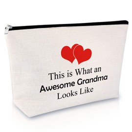 Mothers Day Gifts for Grandma Cosmetic Bag Grandma Gifts Grandma Birthday Gifts from Grandchildren Makeup Bag Great Grandma Gifts Birthday Gift for Grandma Nana Grandmother Cosmetic Pouch