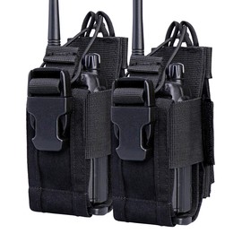 KEESIN Adjustable Two Way Radio Holster Pouch Holder Nylon Duty Storage Case Bag for Walkie Talkie (2 Pack)