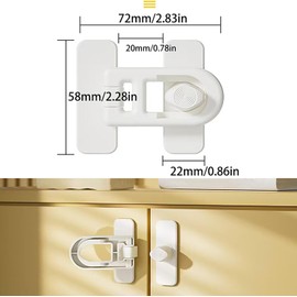 Walquicks Cerradura Para Refrigerador, Cerradura Para Niños Para Refrigerador De Puertas Dobles De Refrigerador Sin Llave, Apta Para Gabinetes, Refrigeradores, Hornos (Blanco)