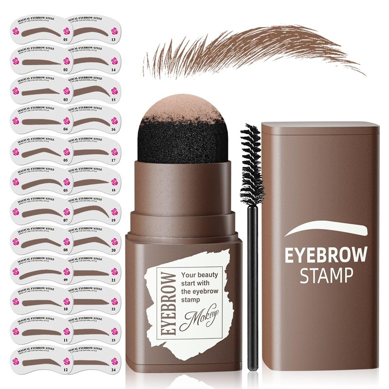 Eyebrow Stamp and Stencil Kit for Brow Shaping, Reusable Makeup