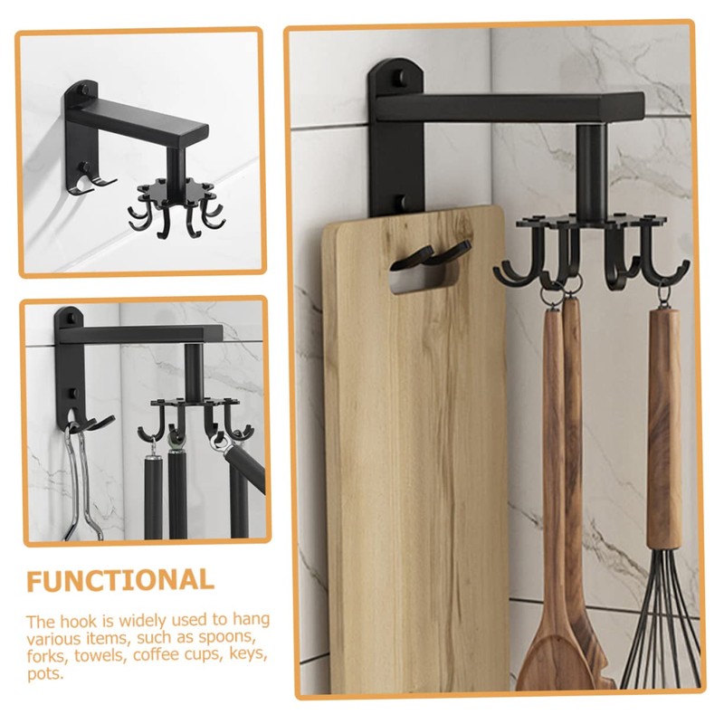 Ciieeo 1 Set Claw Rotating Wall Mounted Hook Aluminium Alloy
