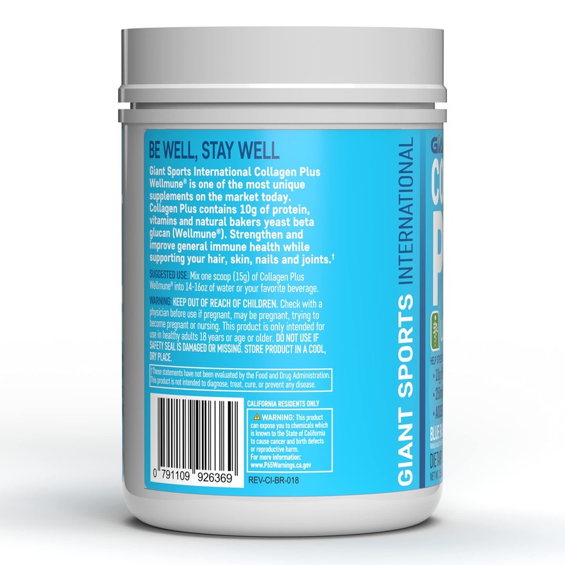 Giant Sports Péptidos de Colágeno | Plus Beta Glucano (WELLMUNE®)