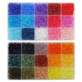 INSPIRELLE 2400 Pieces 6mm Bicone Beads 30 Colors Faceted Acrylic Beads Plastic Spacers Beads for Jewelry Making and Crafting