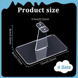 AHANDMAKER Pack of 4 Acrylic Display Stands for Model Airplanes, Universal Aeroplane Model, Aeroplane Stand, Removable Display Holder, Display Box for Airplanes, 3.15 x 5.12 x 3.15 Inches