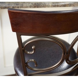 Powell Company Big and Tall Back Scroll Barstool Stool, Dark Bronze