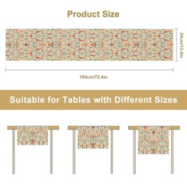 XBDDZSW William Morris Floral Table Runner, Vintage Flowers Boho Botanical Flowers Birds Printed Linen Table Runner for Home Kitchen Dining Table Decoration,13x36 Inch