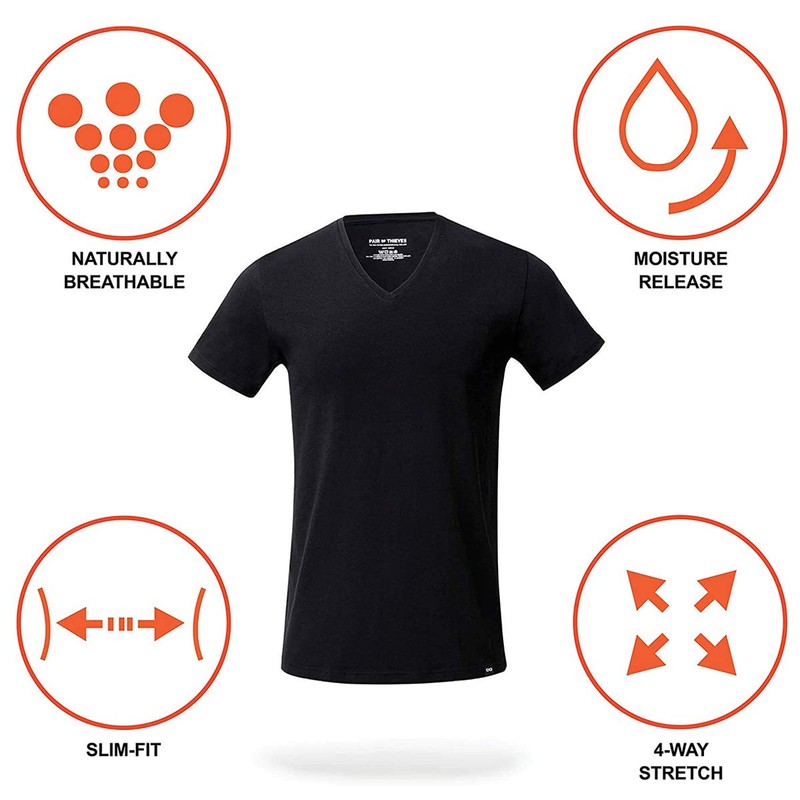 Pair of Thieves Men's 3 Pack V-Neck T-Shirt, White, XX-Large