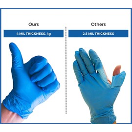 PANKTI Surgicals Powder Free Nitrile Gloves, Food Grade, Hand Disposable Gloves - 200 Count - Blue (200, Large)