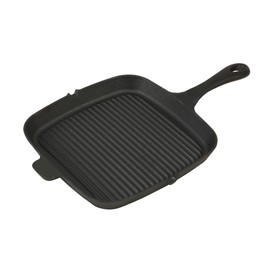 GoodCook Pre-Seasoned Cast Iron Grill Pan, 10.75 Inch, Black