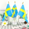 Newperlite Sweden Stick Flag Swedish Small Mini Hand Held Flags