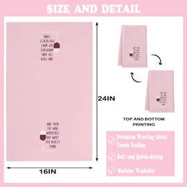wuguimeii Funny Wine Gifts for Women - Wine Lovers Kitchen Accessories Dish Towel - Pink Claret Decor - Waffle Weave Kitchen Towels - Hostess Gifts for Mom Friend Grandma 16×24 Inches