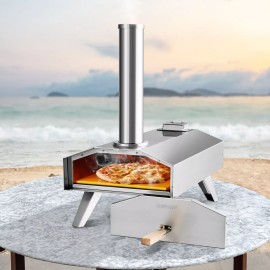 Costway Potable Lightweight Pizza Oven Pizza Maker Outdoor Pizza Stone w/ Foldable Legs