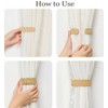 4 PCS Natural Jute Rope Curtain Holdbacks -Flexible Steel Core