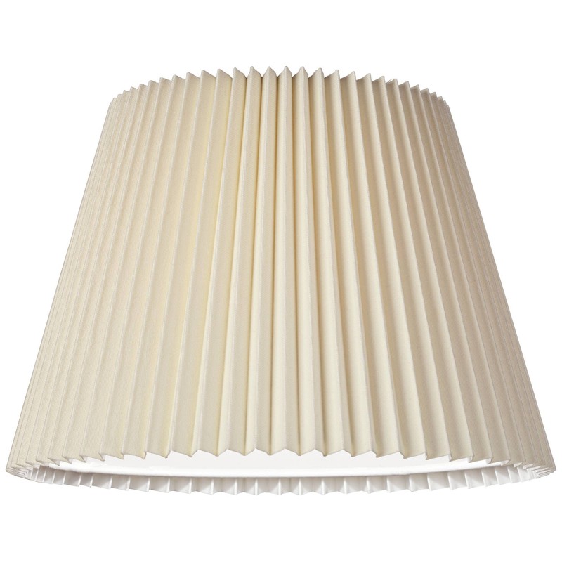 Ivory Linen Knife Pleat Medium Lamp Shade 9" Top x