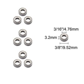 Wolfride 10Pcs Router Bit Bearing Kit Top Mounted Bearings for Router Bit|Interior Dia: 3/16” & Outer Dia: 3/8”