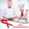 Shyyween 6 Pcs Chef Neckerchief Red Chef Scarf for Men