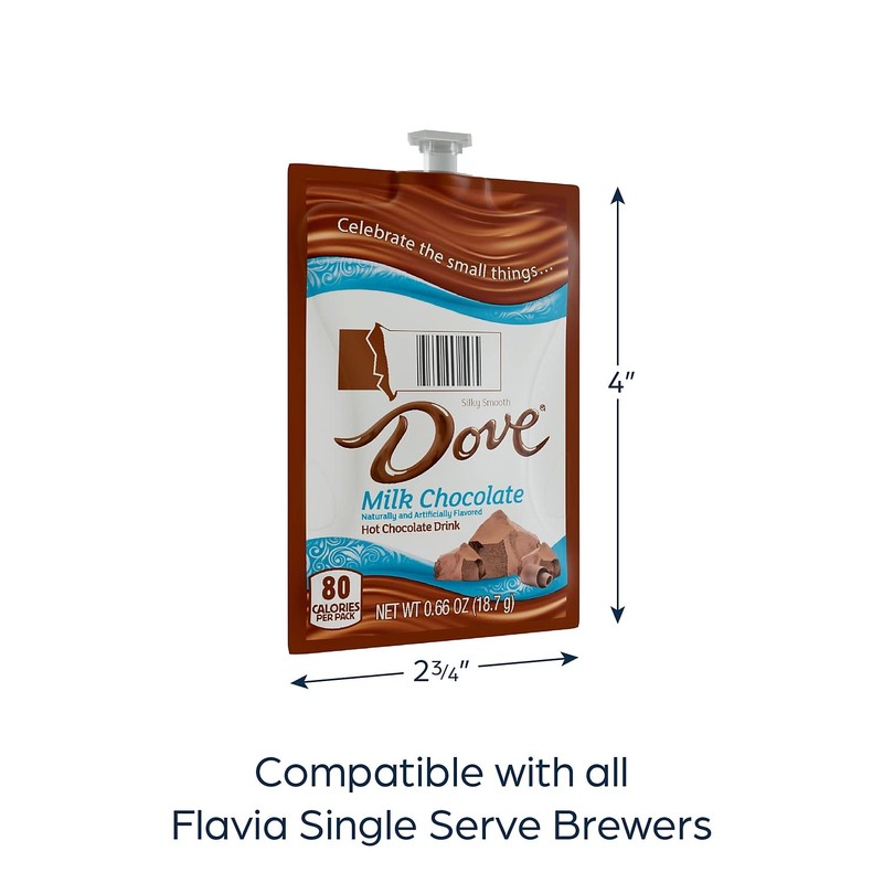 Dove A117 Dove Hot Chocolate, Single Servings, 72/CT, Chocolate