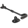 8"/200mm Extra Long Black Cabin Hook and Eye - Shed/Gate/Door