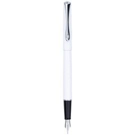DIPLOMAT - D40702025 - Traveller White Chrome Fountain Pen - With Stainless Steel Nib - Chic and Elegant - Durable - White Chrome