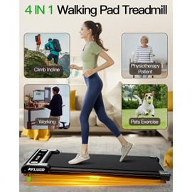 Walking Pad with Incline, Akluer Incline Treadmills for Home, 2.5 HP Under Desk Treadmill Small with Remote Control, Walking Pad Small Treadmill with LED Display